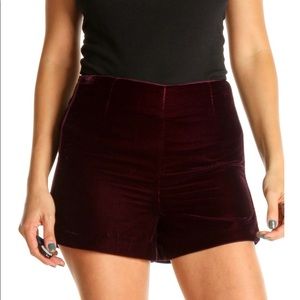 Free People Purple Solid Velvet Bohemian Shorts Size 12